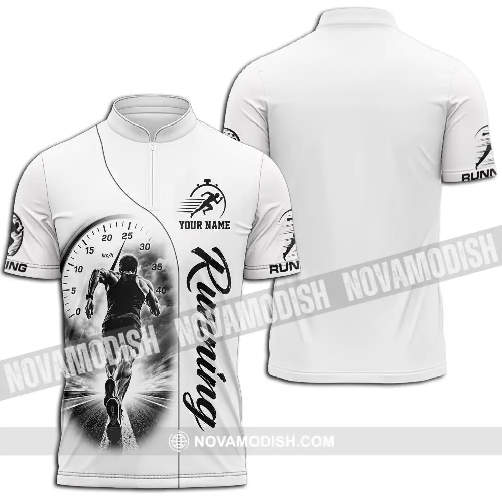 Unisex Shirt - Custom Running Shirt - Zipper Polo Shirt / S - T-shirt
