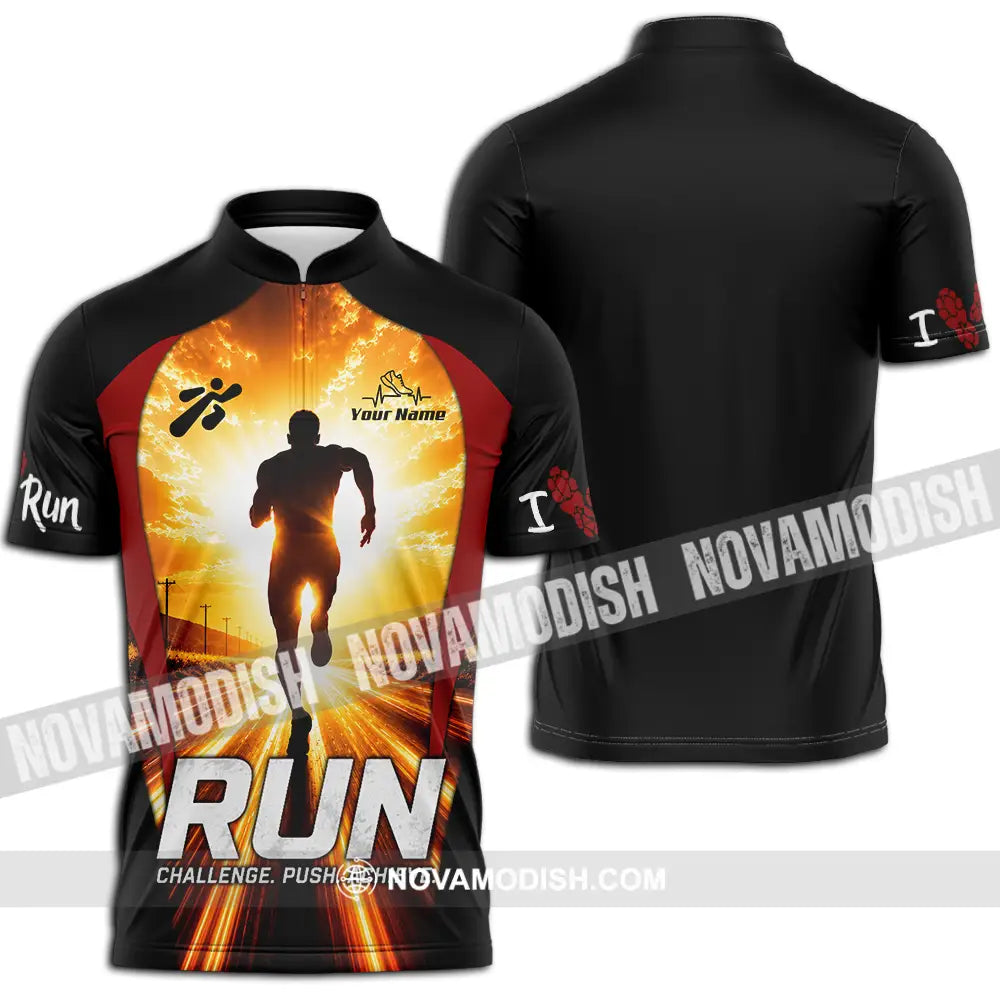 Unisex Shirt - Custom Running Shirt - Zipper Polo Shirt / S - T-shirt