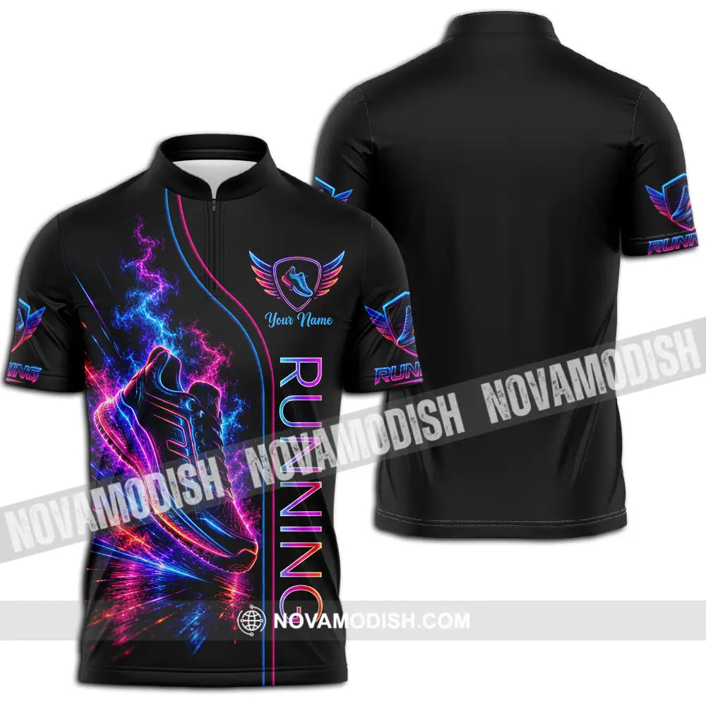 Unisex Shirt - Custom Running Shirt - Zipper Polo Shirt / S - T-shirt