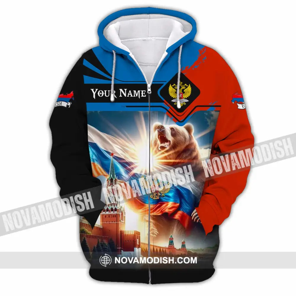Unisex Shirt - Custom Russia 3D Shirt Zipper Hoodie / S T-shirt