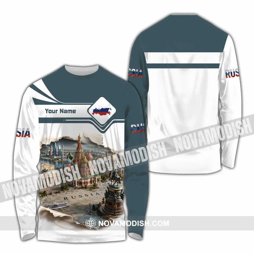 Unisex Shirt - Custom Russia Shirt - Long Sleeve Shirt / S - T-shirt