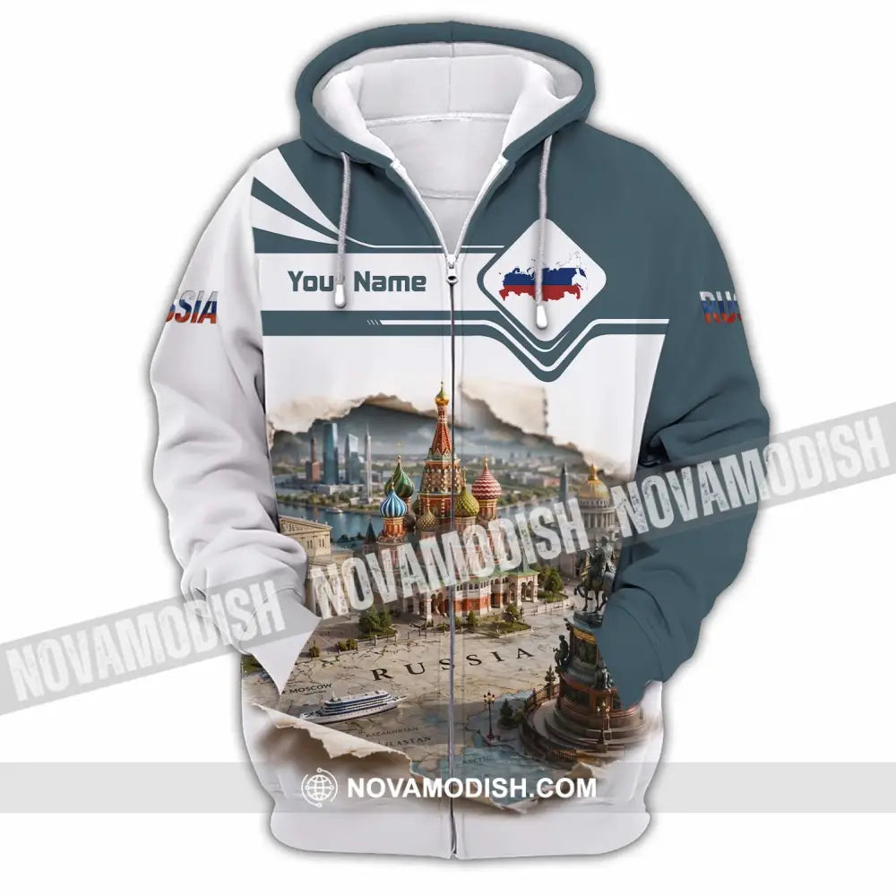 Unisex Shirt - Custom Russia Shirt - Zipper Hoodie / S - T-shirt