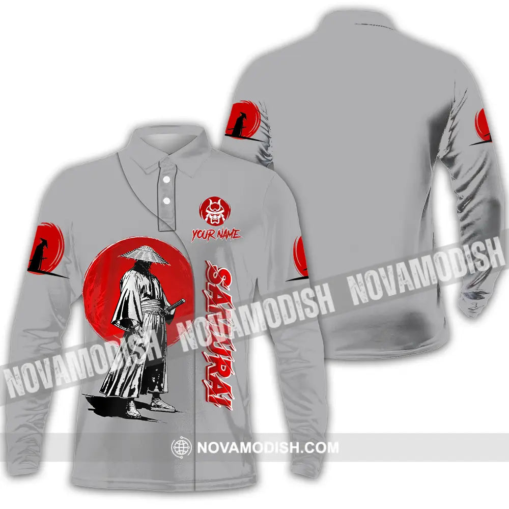 Unisex Shirt - Custom Samurai 3D Shirt Long Sleeve Polo / S T-shirt