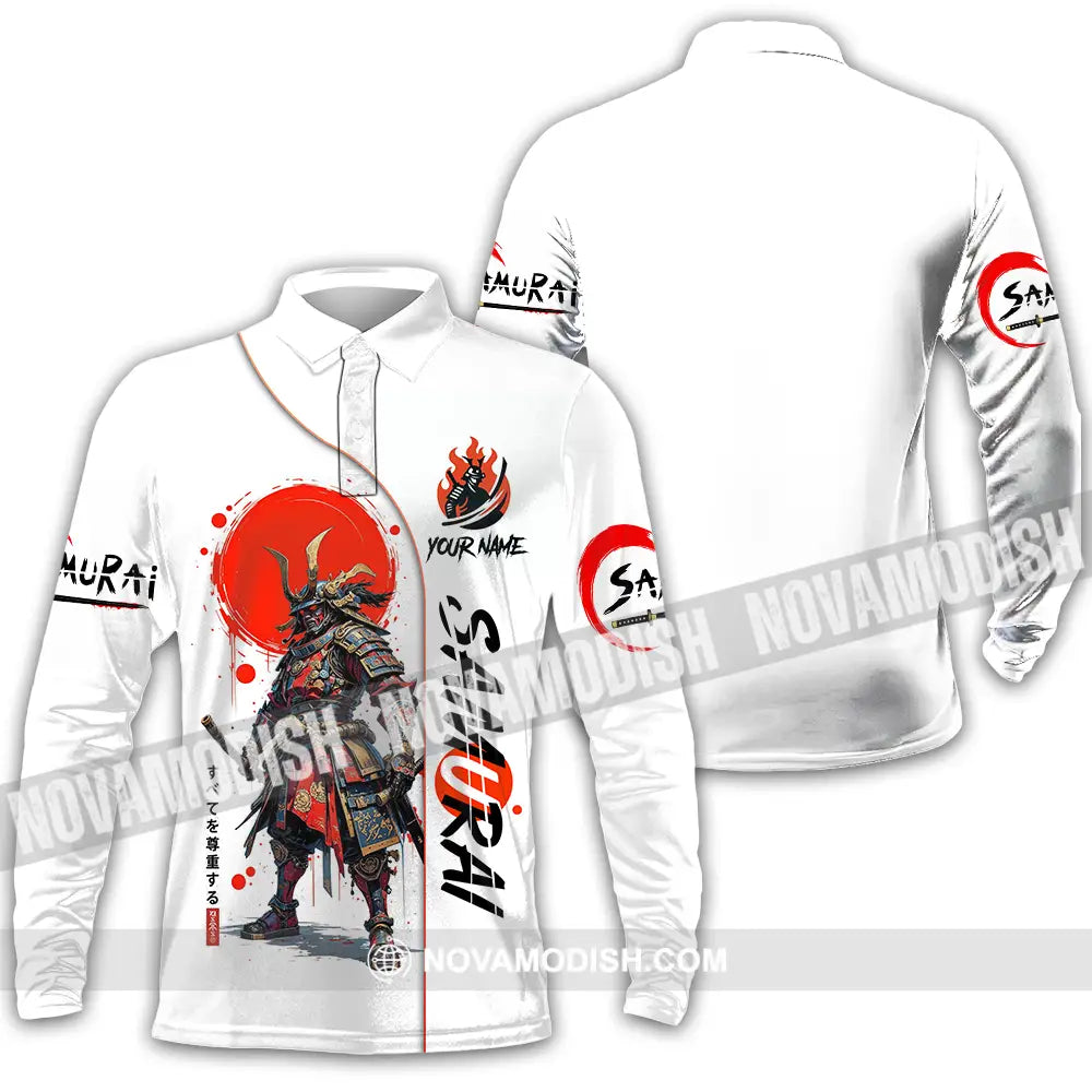 Unisex Shirt - Custom Samurai 3D Shirt Long Sleeve Polo / S T-shirt