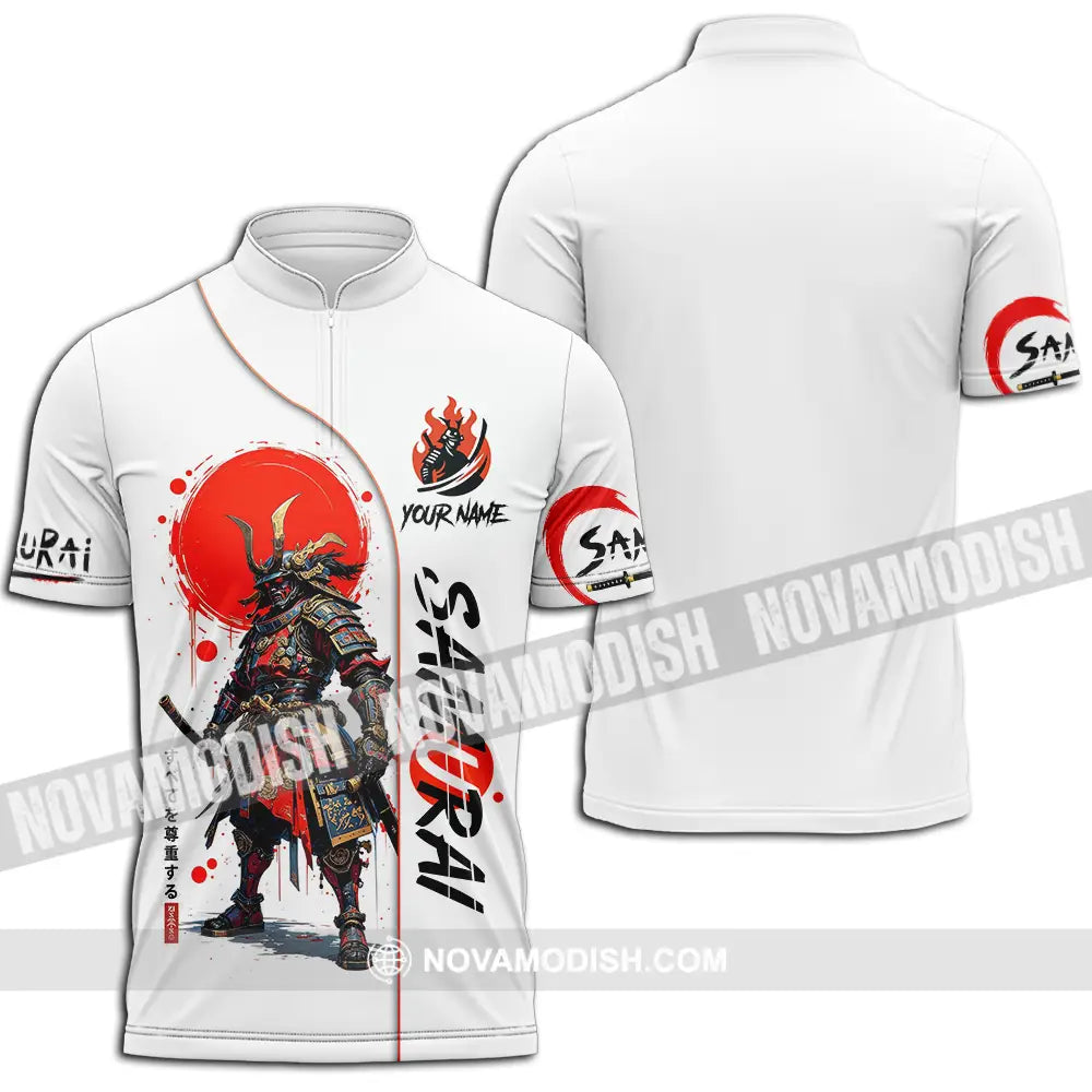 Unisex Shirt - Custom Samurai 3D Shirt Zipper Polo Shirt / S T-shirt