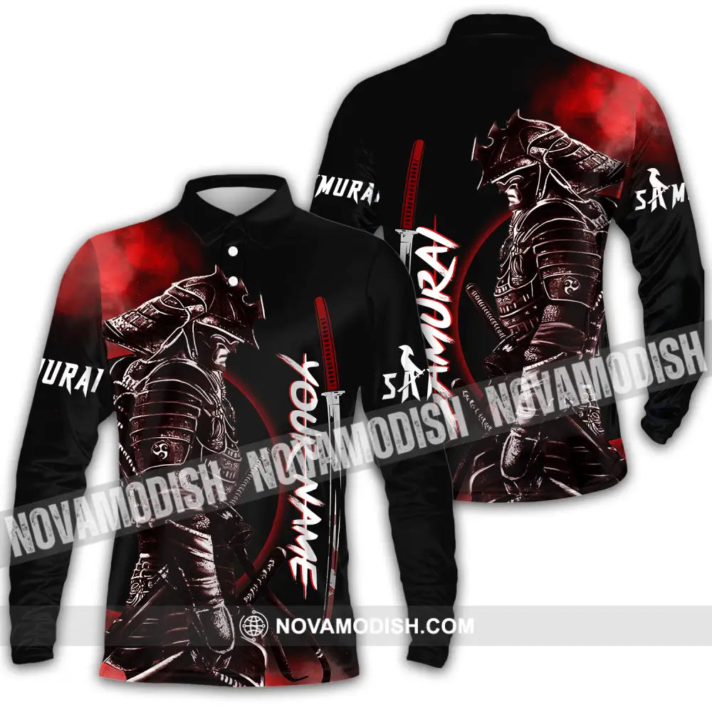 Unisex Shirt - Custom Samurai Name Shirt Long Sleeve Polo / S T-shirt