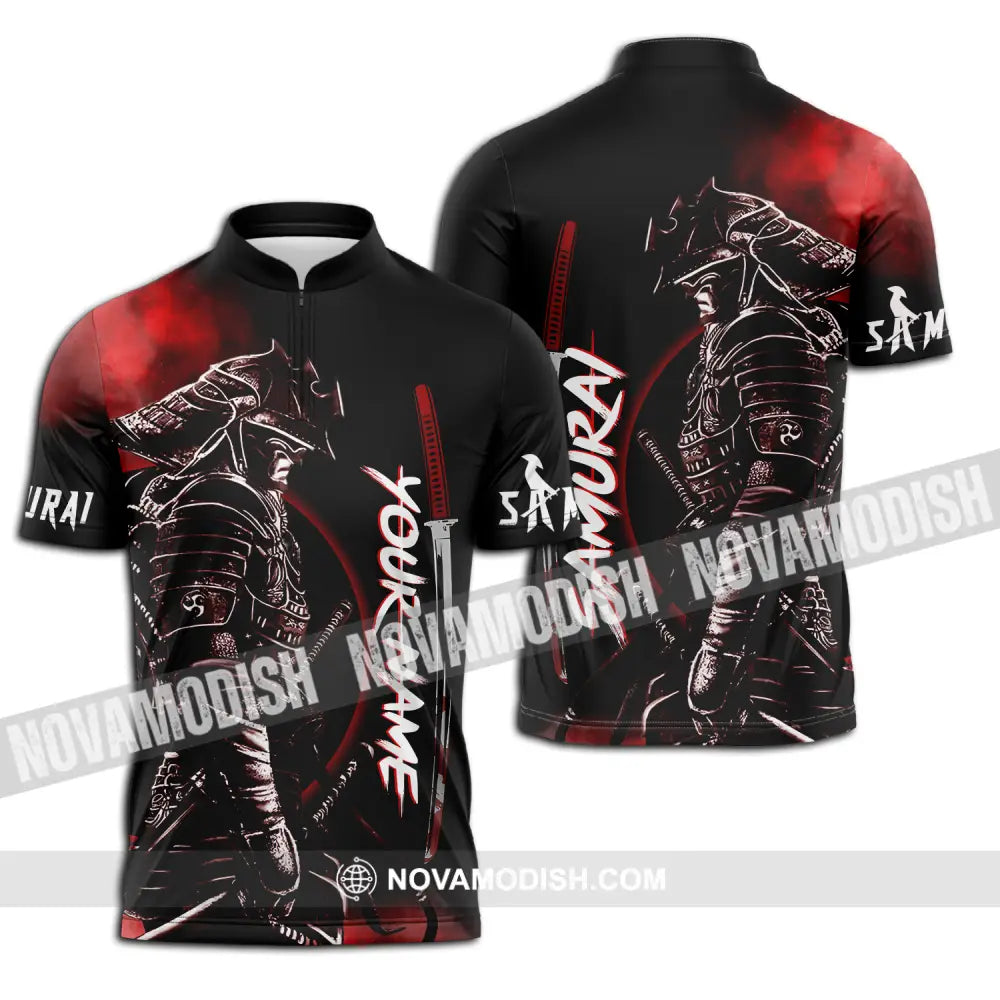 Unisex Shirt - Custom Samurai Name Shirt Zipper Polo Shirt / S T-shirt