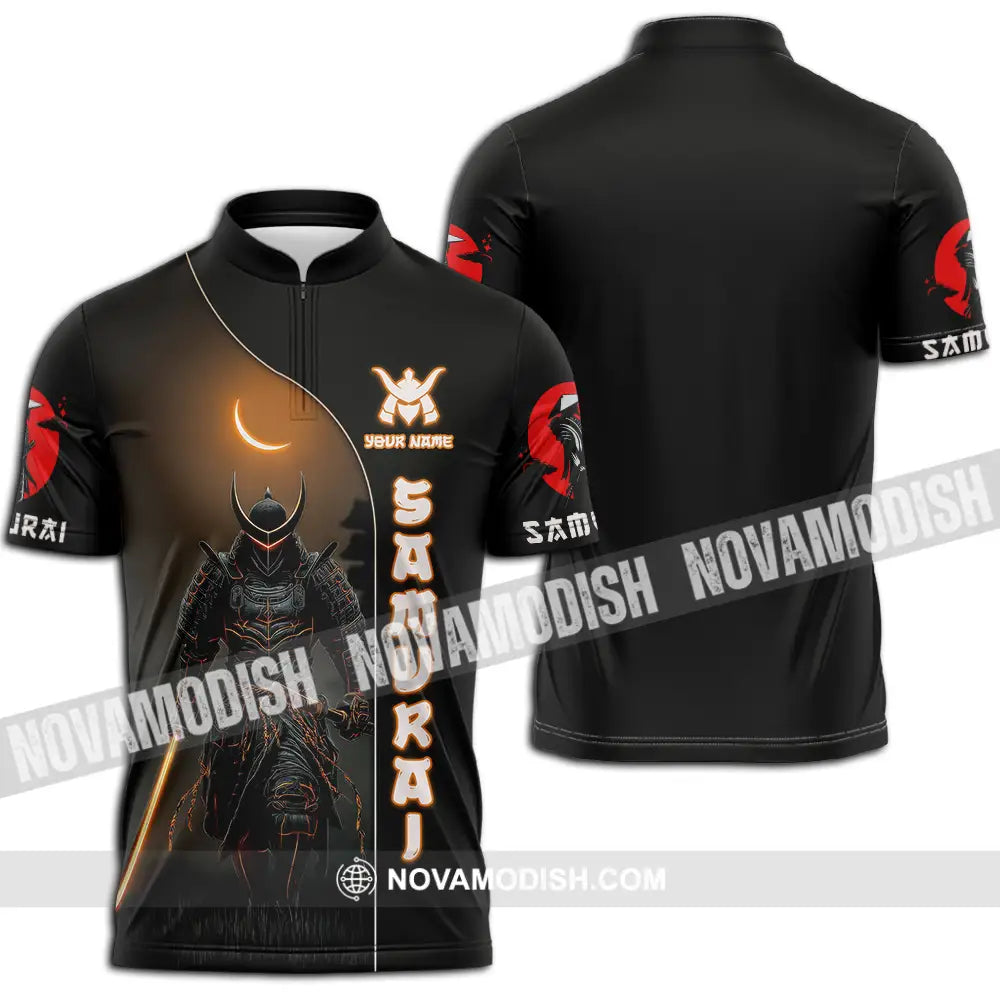 Unisex Shirt - Custom Samurai Shirt - Zipper Polo Shirt / S - T-shirt