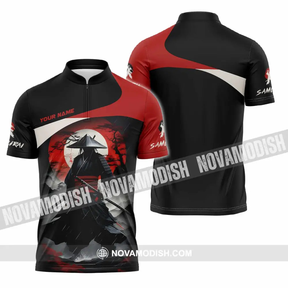 Unisex Shirt - Custom Samurai Shirt Zipper Polo Shirt / S T-shirt