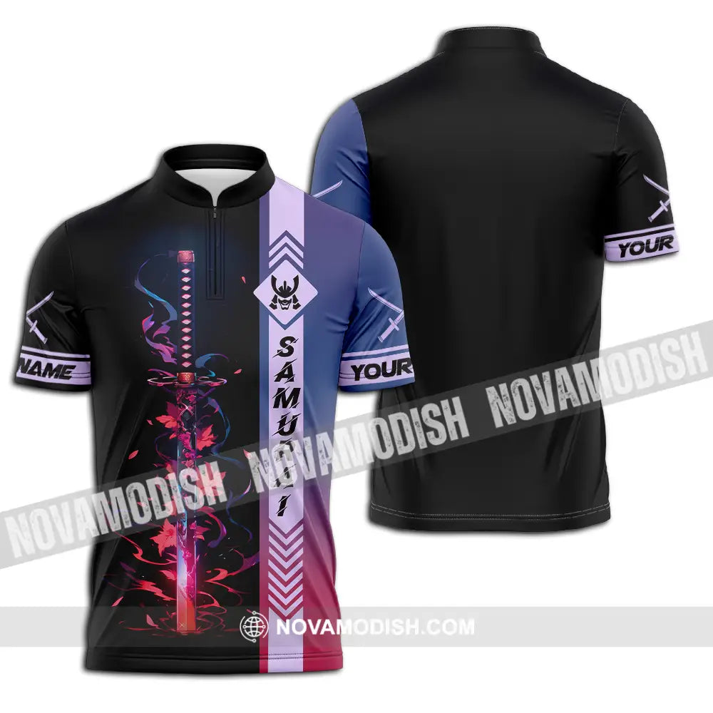 Unisex Shirt - Custom Samurai Shirt Zipper Polo Shirt / S T-shirt