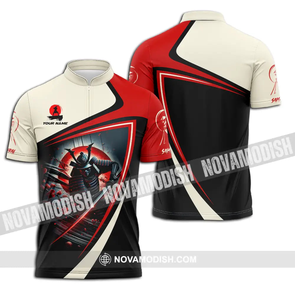 Unisex Shirt - Custom Samurai Shirt Zipper Polo Shirt / S T-shirt