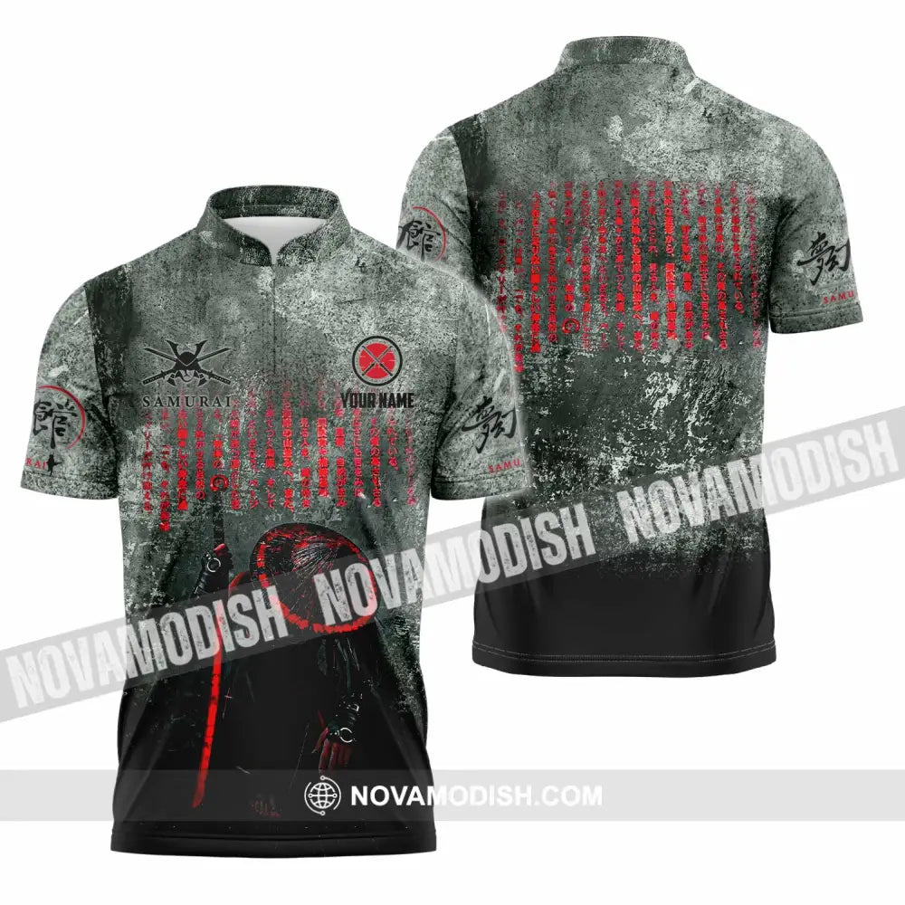 Unisex Shirt - Custom Samurai Shirt Zipper Polo Shirt / S T-shirt