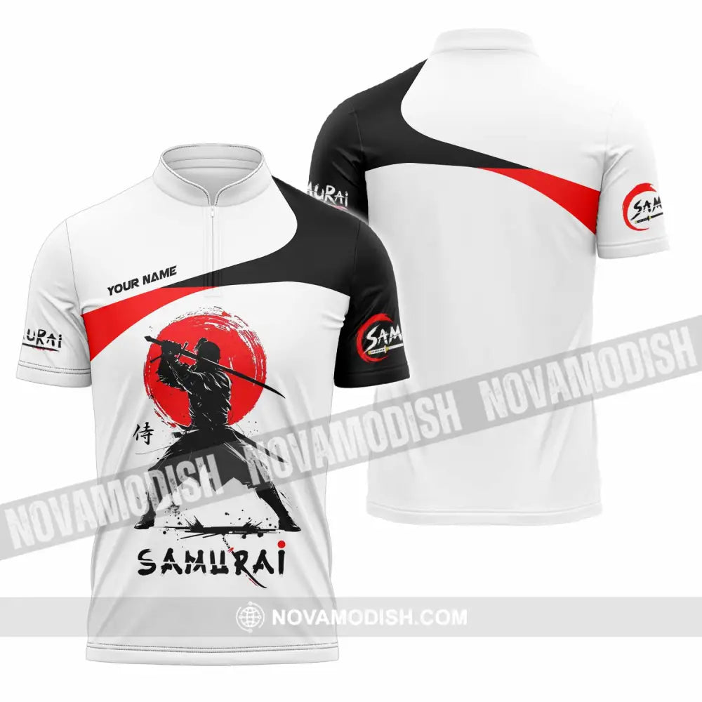 Unisex Shirt - Custom Samurai Shirt - Zipper Polo Shirt / S - T-shirt
