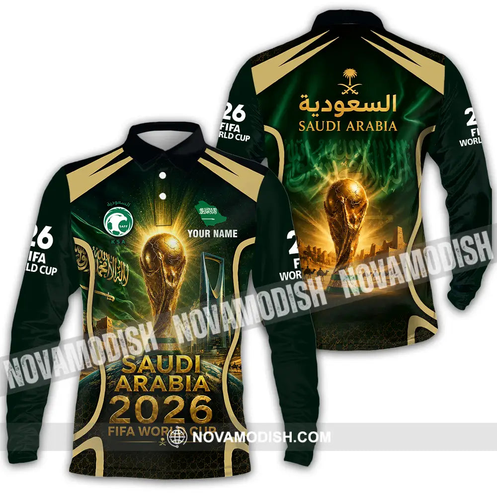 Unisex Shirt - Custom Saudi Arabia World Cup 2026 Shirt - Long Sleeve Polo / S - T-shirt