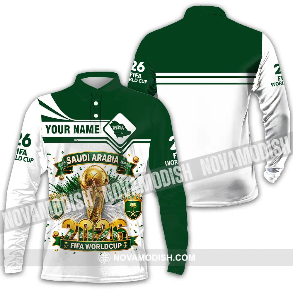 Unisex Shirt - Custom Saudi Arabia World Cup 2026 Shirt - Long Sleeve Polo / S - T-shirt