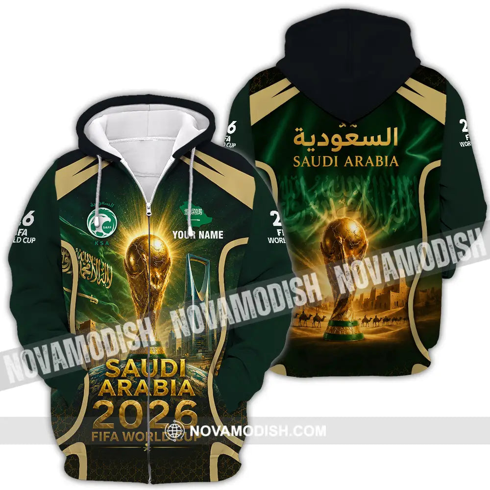 Unisex Shirt - Custom Saudi Arabia World Cup 2026 Shirt - Zipper Hoodie / S - T-shirt