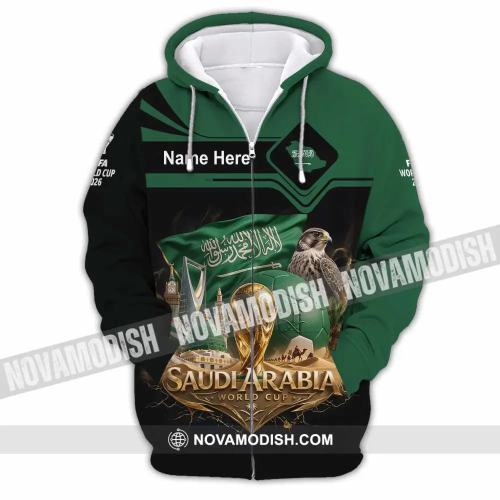 Unisex Shirt - Custom Saudi Arabia World Cup 2026 Shirt - Zipper Hoodie / S - T-shirt