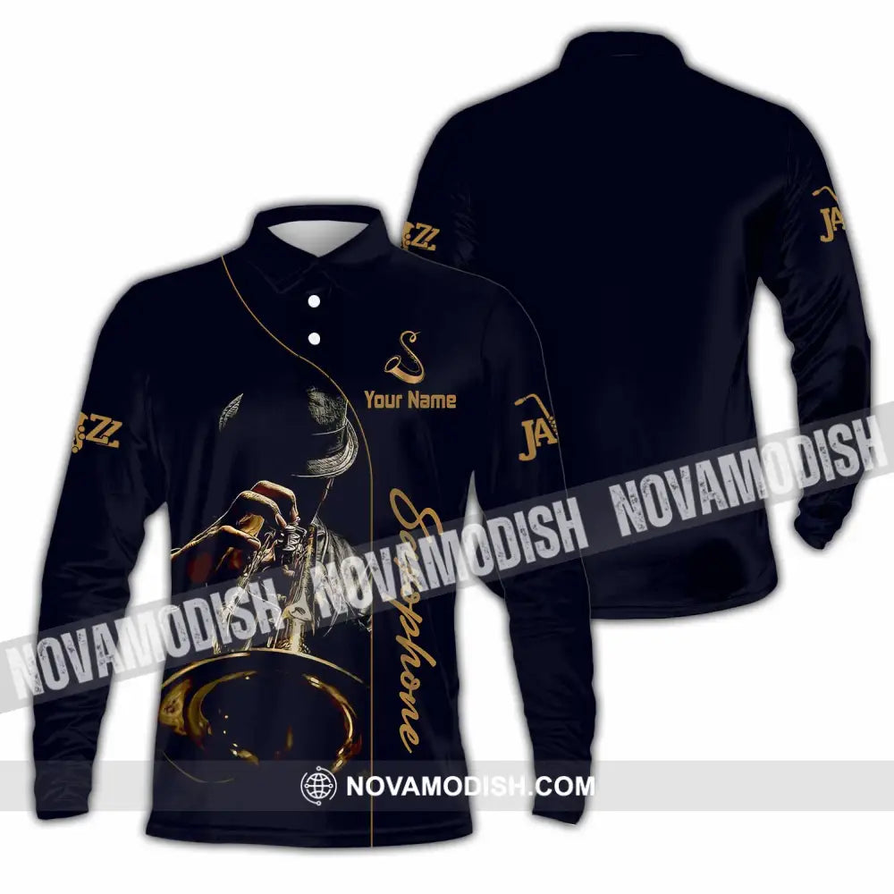 Unisex Shirt - Custom Saxophone Shirt - Long Sleeve Polo / S - T-shirt