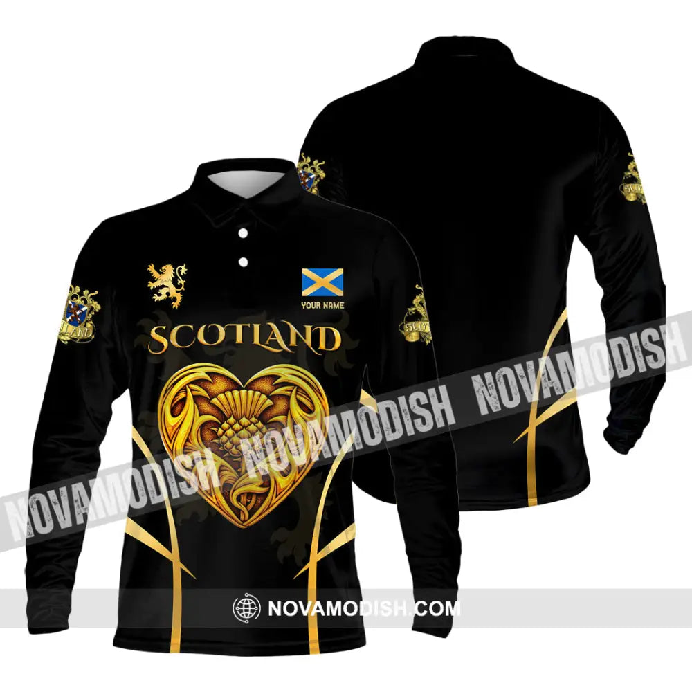 Unisex Shirt - Custom Scotland 3D Shirt Long Sleeve Polo / S T-shirt