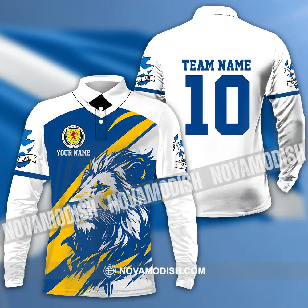 Unisex Shirt - Custom Scotland 3D Shirt Long Sleeve Polo / S T-shirt