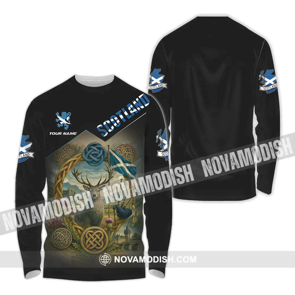 Unisex Shirt - Custom Scotland 3D Shirt Long Sleeve Shirt / S T-shirt