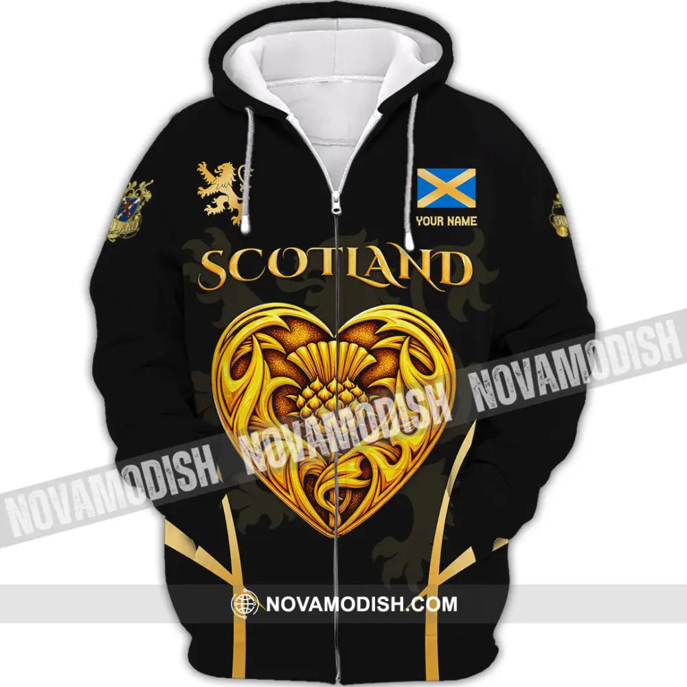 Unisex Shirt - Custom Scotland 3D Shirt Zipper Hoodie / S T-shirt