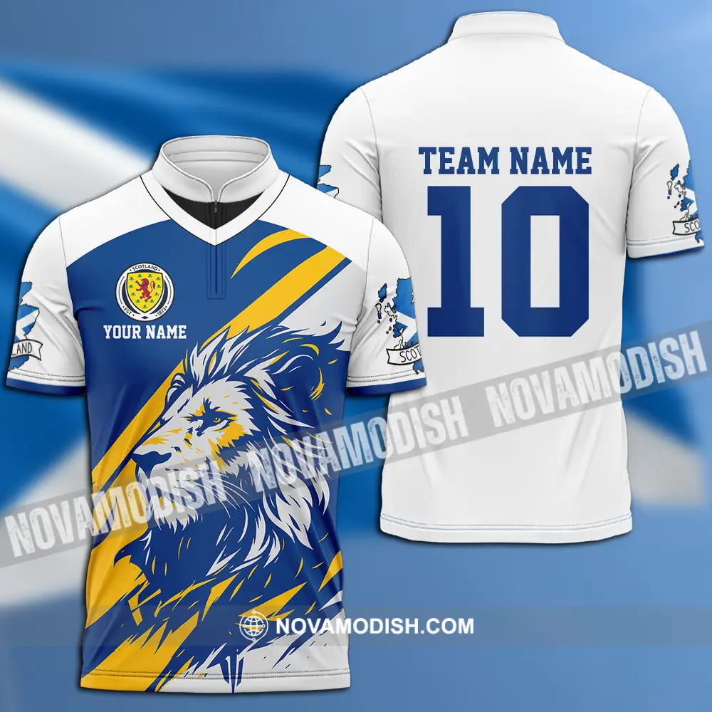 Unisex Shirt - Custom Scotland 3D Shirt Zipper Polo Shirt / S T-shirt