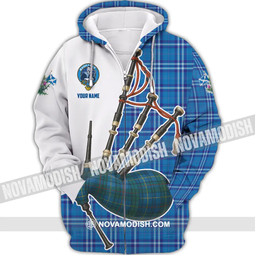 Unisex Shirt - Custom Scotland Bagpipe Shirt Zipper Hoodie / S T-shirt