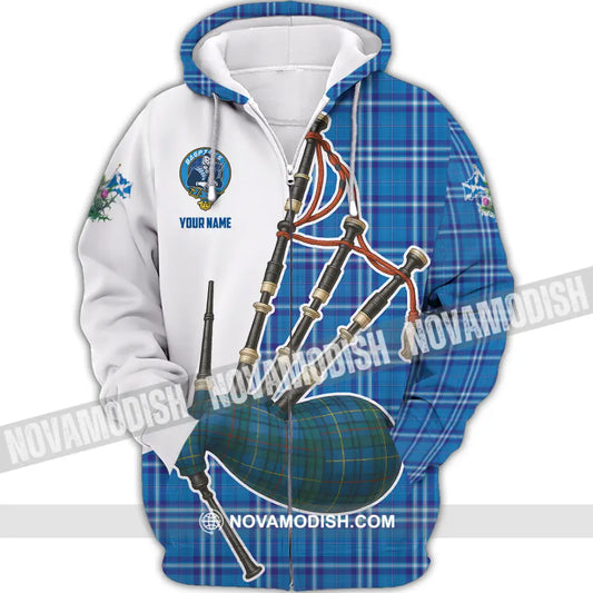 Unisex Shirt - Custom Scotland Bagpipe Shirt Zipper Hoodie / S T-shirt