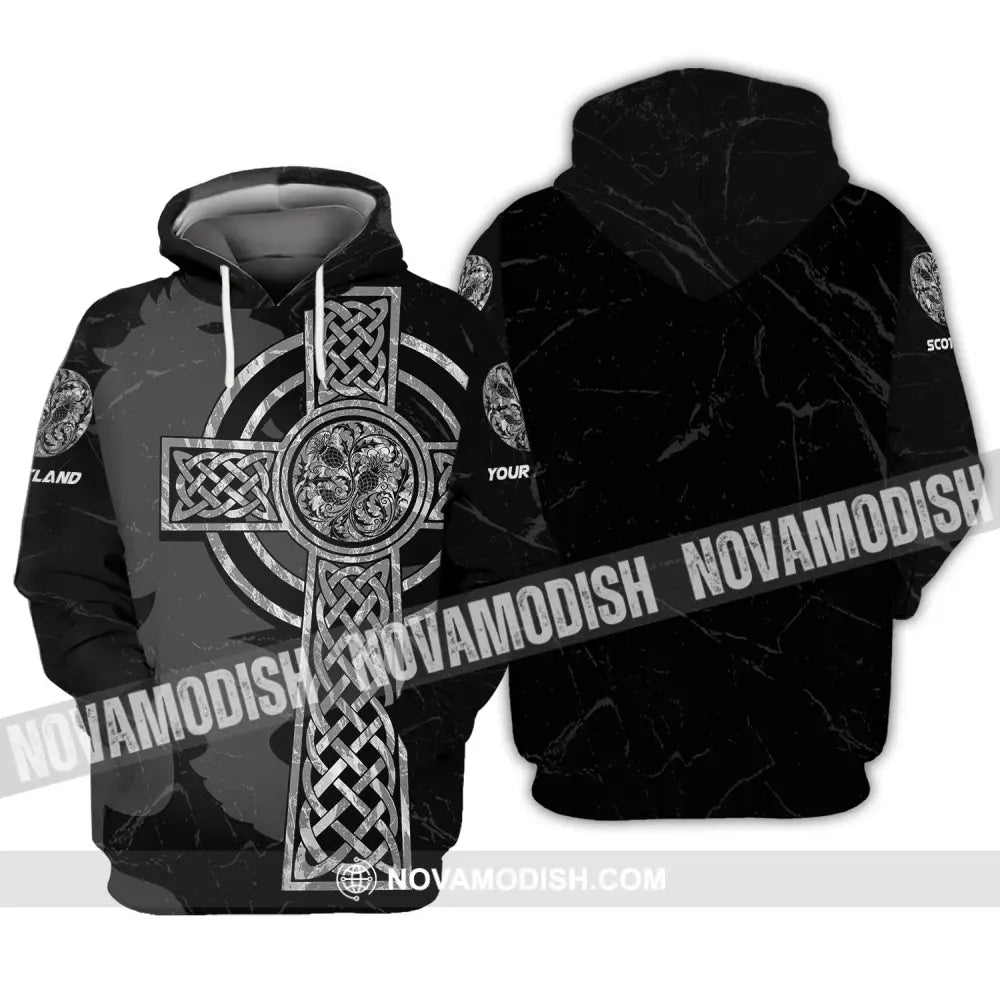 Unisex Shirt Custom Scotland Cross T-Shirt Clothing Hoodie / S