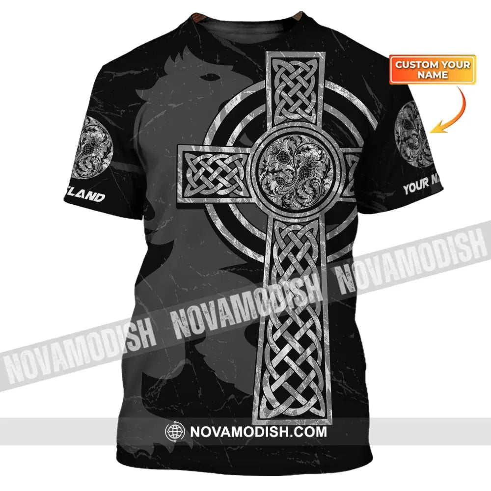 Unisex Shirt Custom Scotland Cross T-Shirt Clothing / S