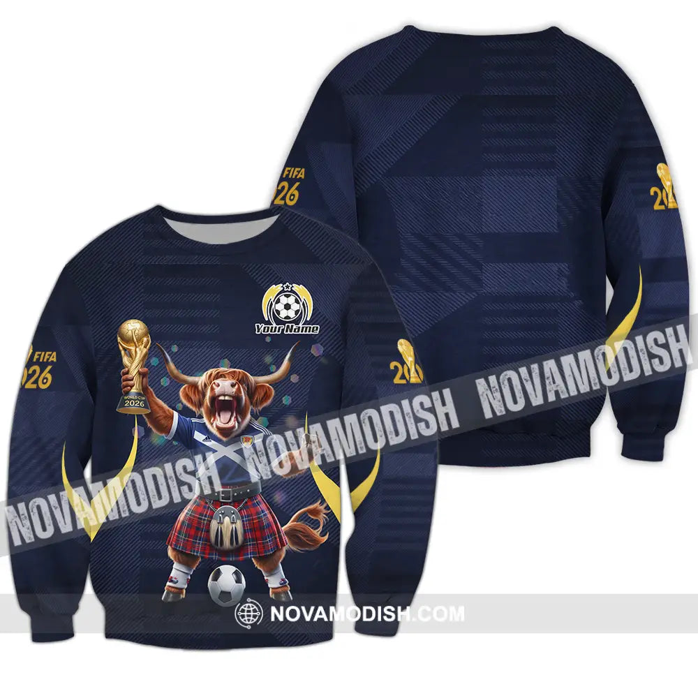 Unisex Shirt - Custom Scotland Fifa World Cup 2026 3D Shirt Long Sleeve / S T-shirt