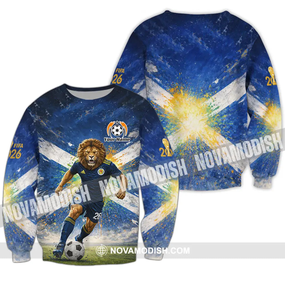 Unisex Shirt - Custom Scotland Fifa World Cup 2026 3D Shirt Long Sleeve / S T-shirt