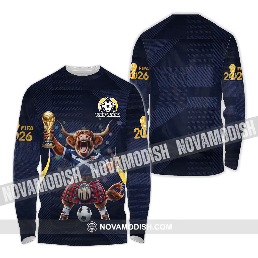 Unisex Shirt - Custom Scotland Fifa World Cup 2026 3D Shirt Long Sleeve Shirt / S T-shirt