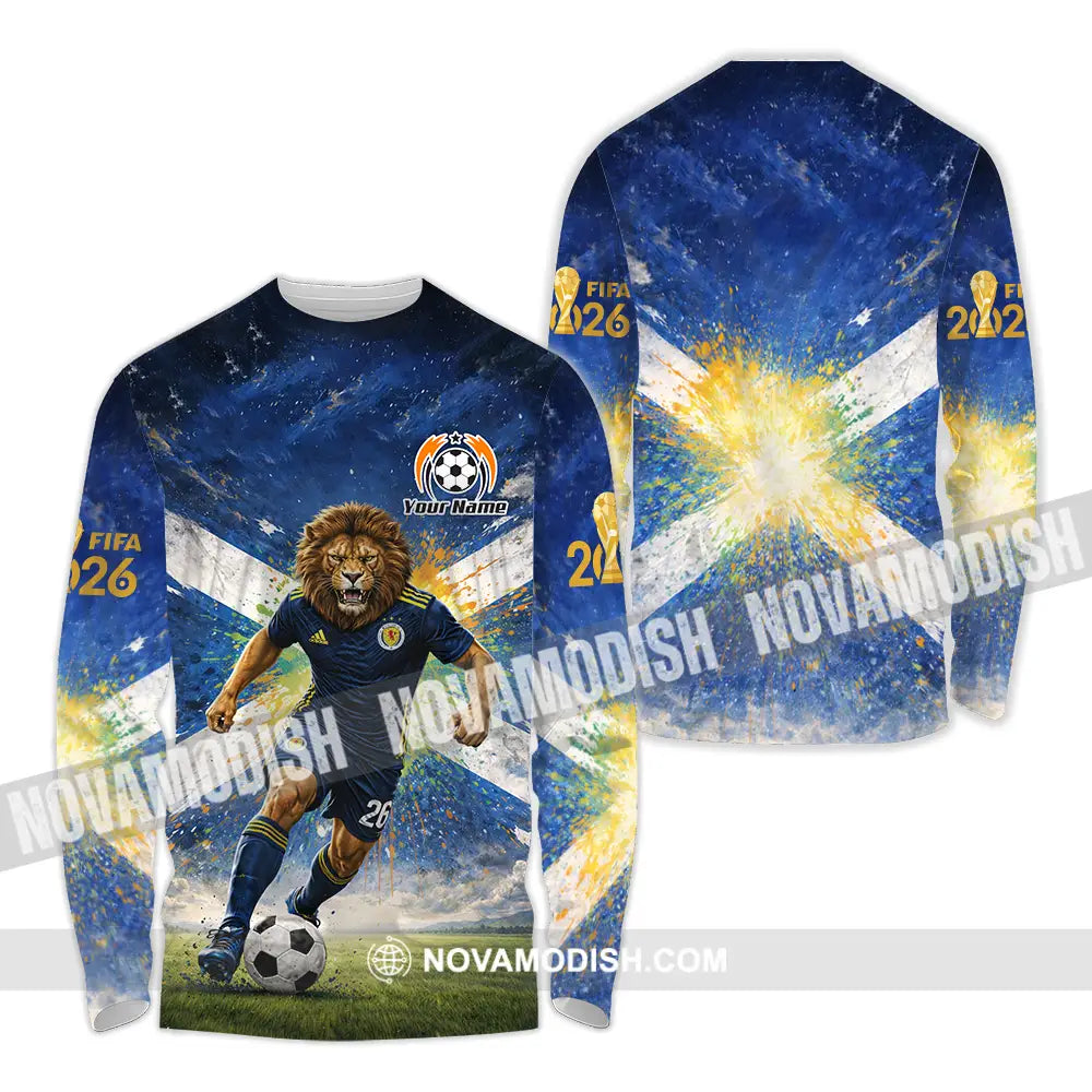 Unisex Shirt - Custom Scotland Fifa World Cup 2026 3D Shirt Long Sleeve Shirt / S T-shirt