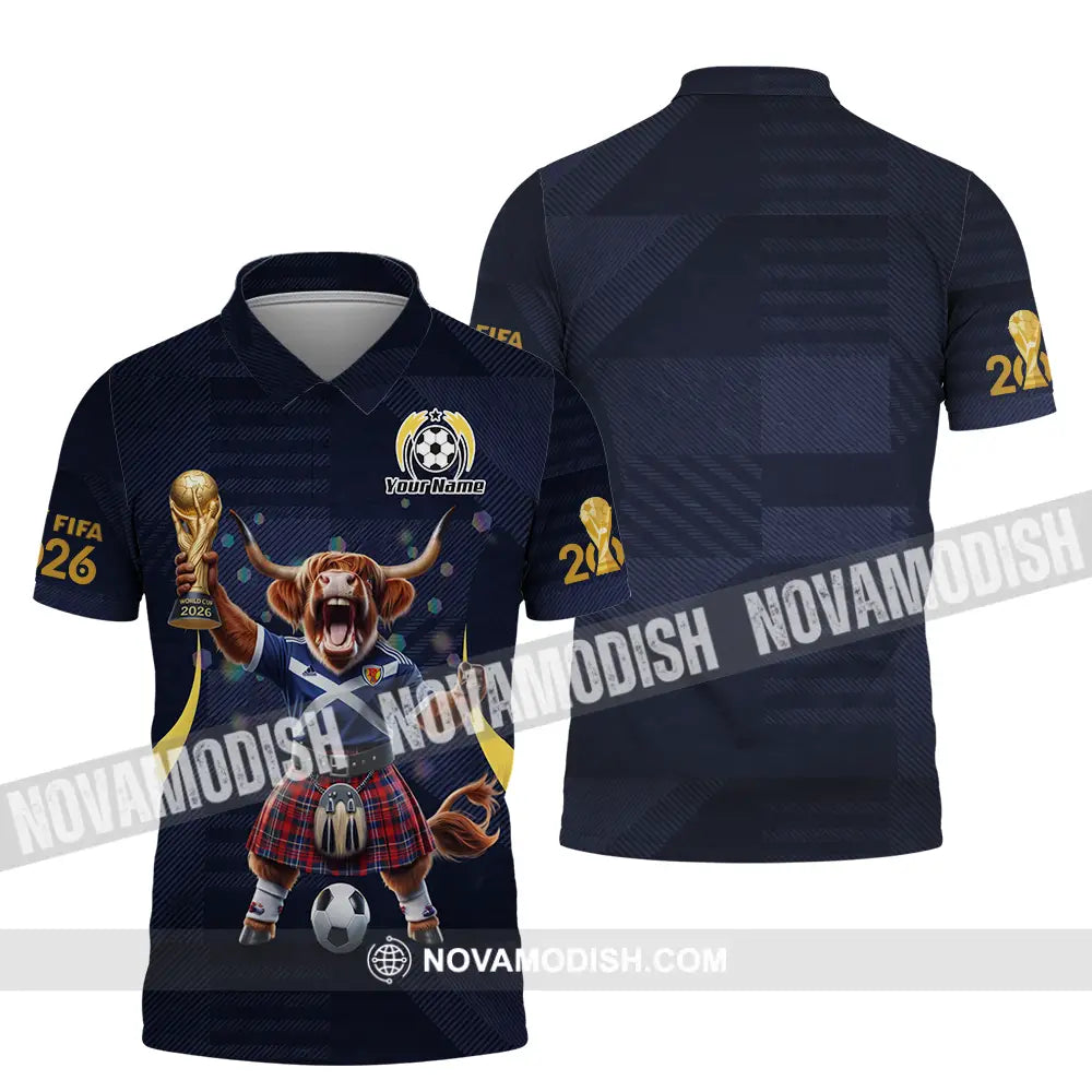 Unisex Shirt - Custom Scotland Fifa World Cup 2026 3D Shirt Polo Shirt / S T-shirt