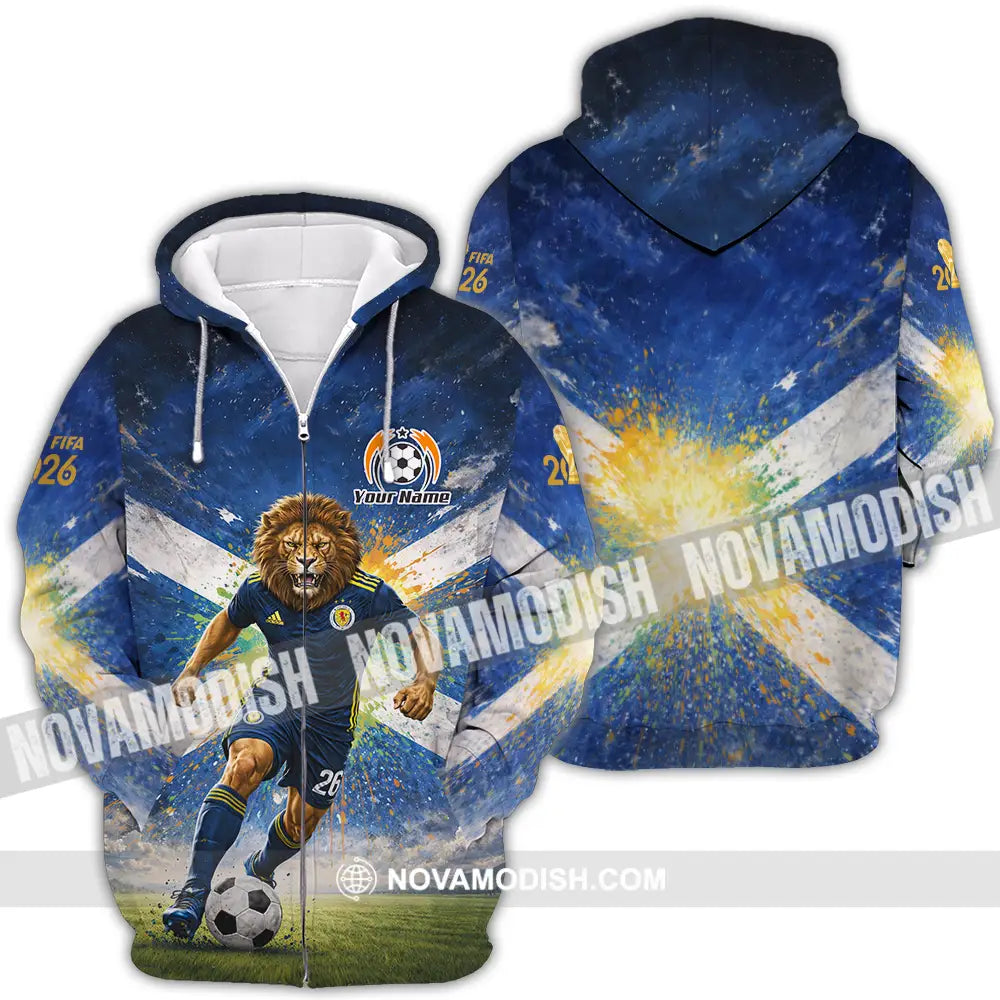 Unisex Shirt - Custom Scotland Fifa World Cup 2026 3D Shirt Zipper Hoodie / S T-shirt
