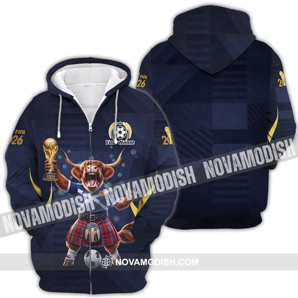Unisex Shirt - Custom Scotland Fifa World Cup 2026 3D Shirt Zipper Hoodie / S T-shirt