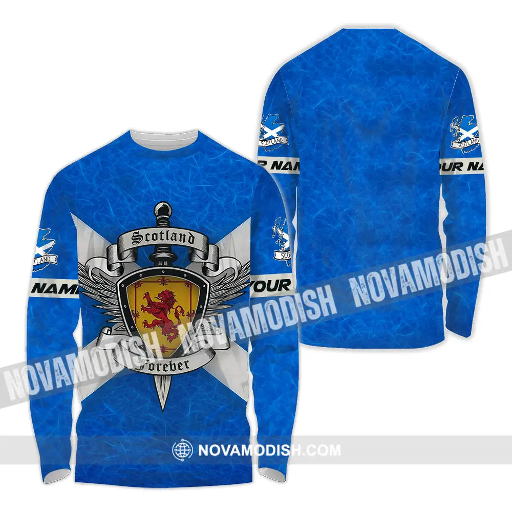 Unisex Shirt - Custom Scotland Forever Shirt Long Sleeve Shirt / S T-shirt