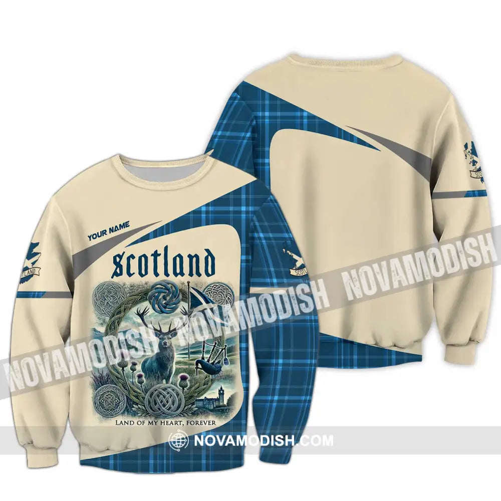 Unisex Shirt - Custom Scotland Land Of My Heart Forever 3D Shirt Long Sleeve / S T-shirt