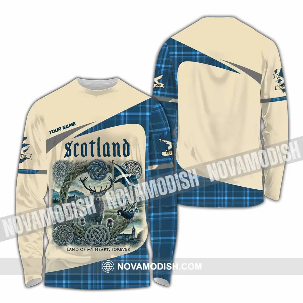 Unisex Shirt - Custom Scotland Land Of My Heart Forever 3D Shirt Long Sleeve Shirt / S T-shirt
