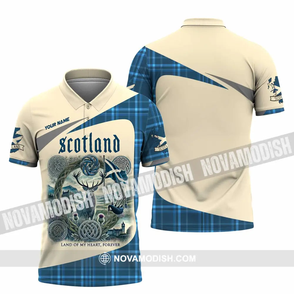 Unisex Shirt - Custom Scotland Land Of My Heart Forever 3D Shirt Polo Shirt / S T-shirt