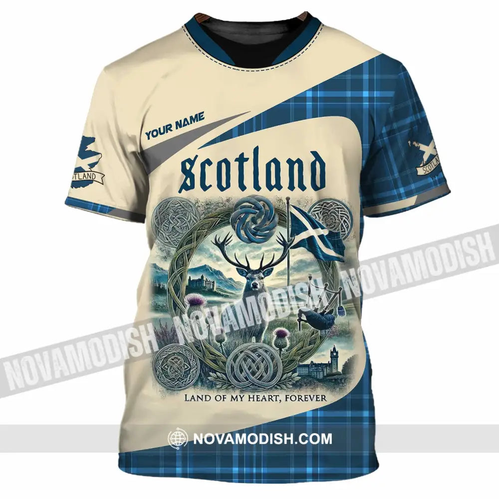 Unisex Shirt - Custom Scotland Land Of My Heart Forever 3D Shirt T-Shirt / S T-shirt