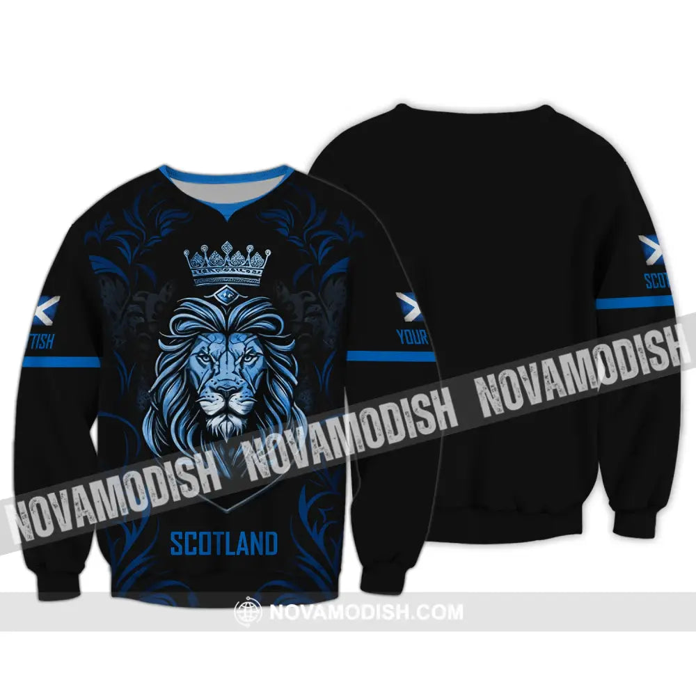 Unisex Shirt Custom Scotland Lion King T-Shirt Clothing Long Sleeve / S