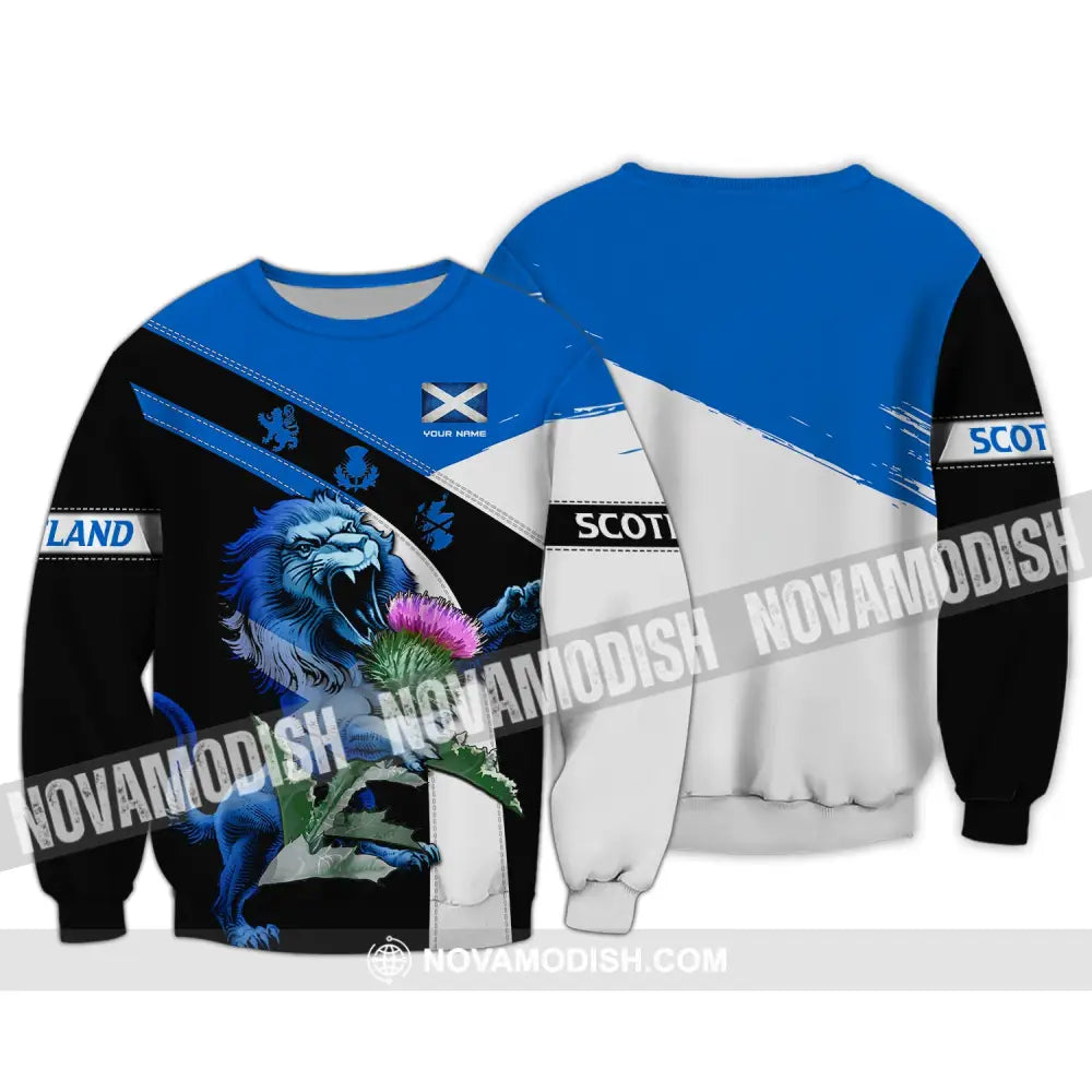 Unisex Shirt Custom Scotland Lion T-Shirt Clothing Long Sleeve / S