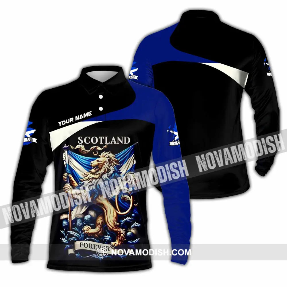 Unisex Shirt - Custom Scotland Shirt Long Sleeve Polo / S T-shirt