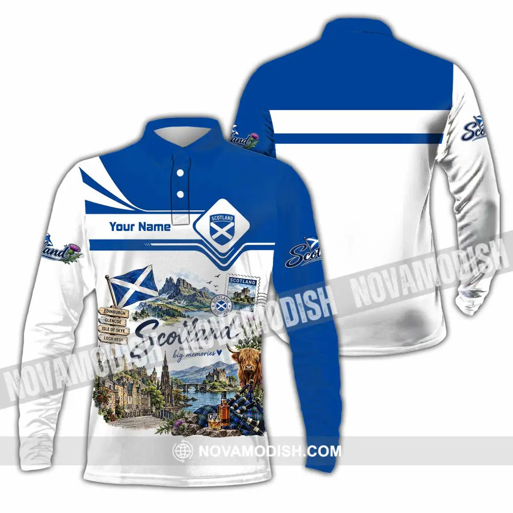 Unisex Shirt - Custom Scotland Shirt - Long Sleeve Polo / S - T-shirt