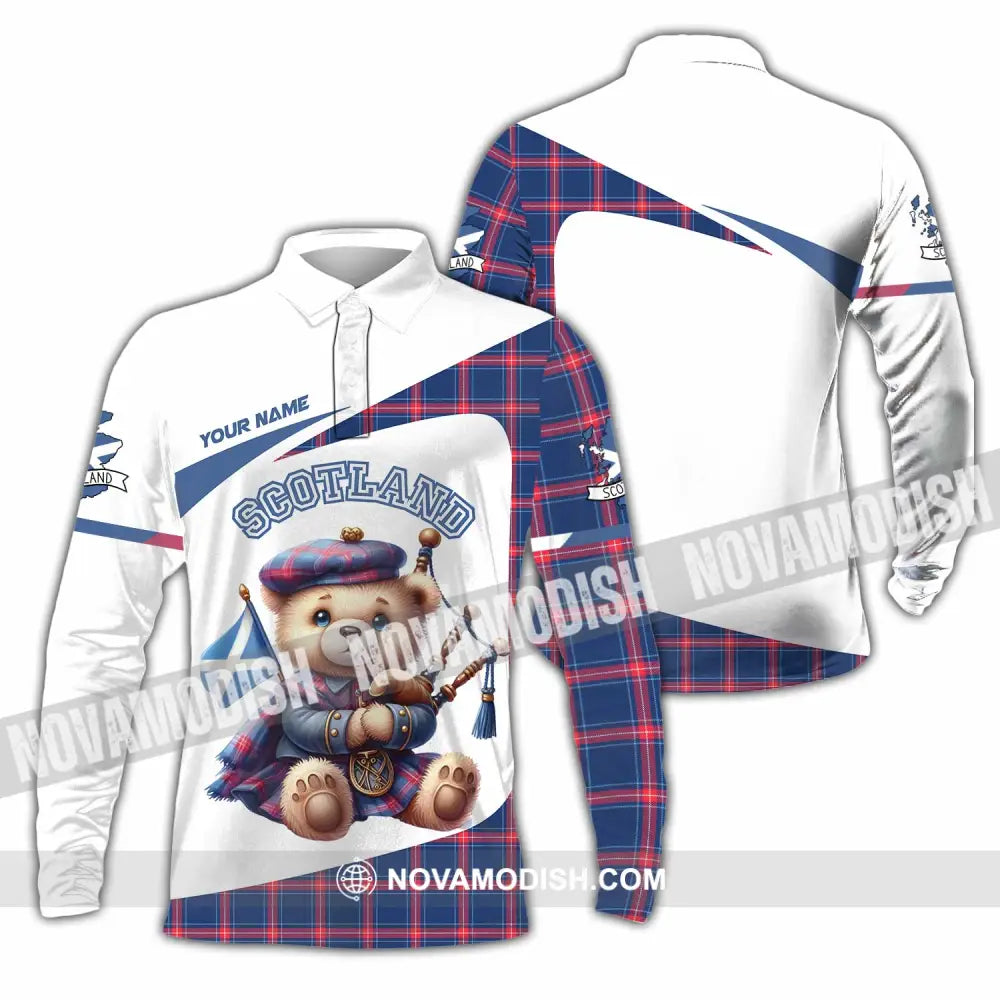Unisex Shirt - Custom Scotland Shirt Long Sleeve Polo / S T-shirt