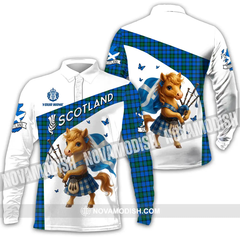 Unisex Shirt - Custom Scotland Shirt Long Sleeve Polo / S T-shirt