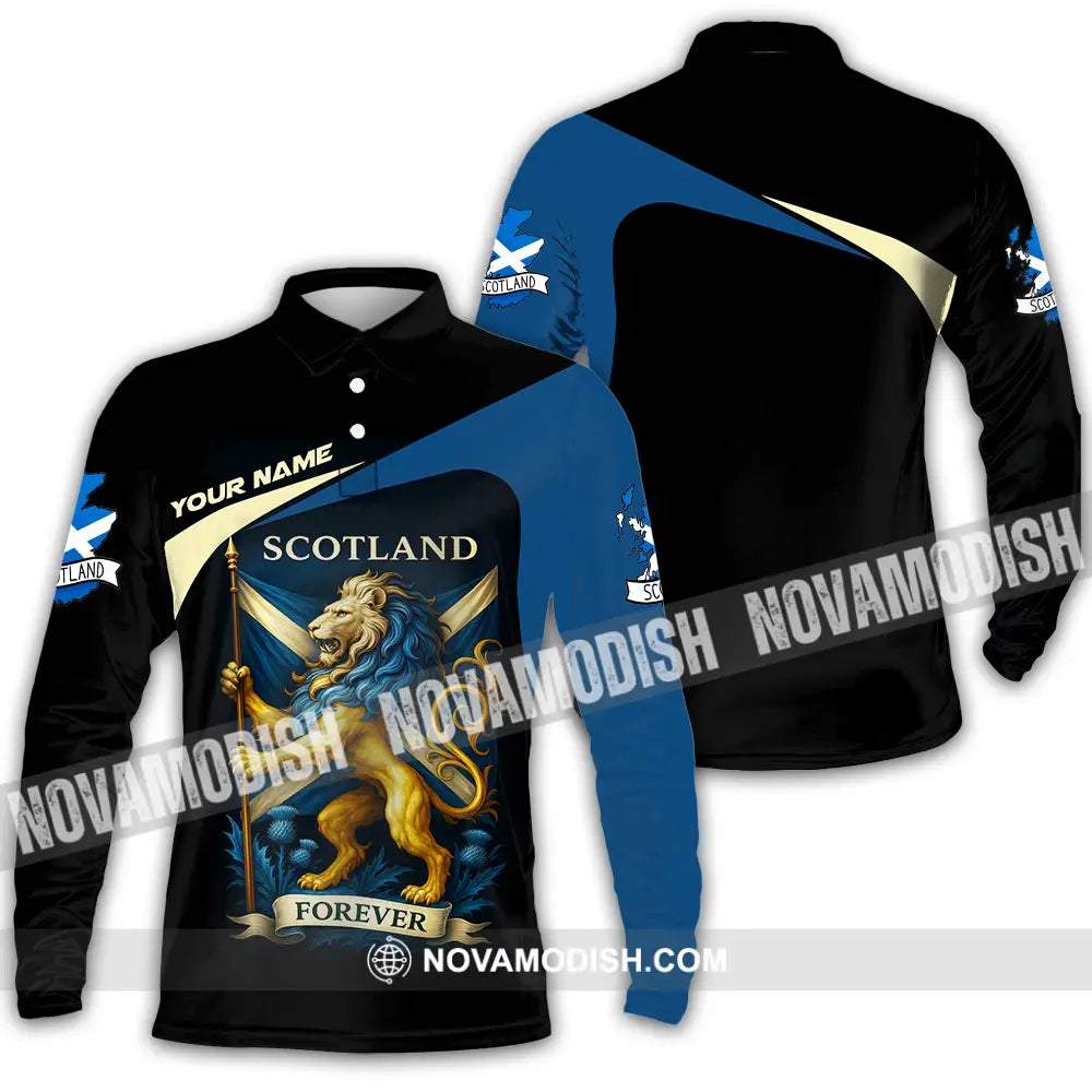 Unisex Shirt - Custom Scotland Shirt Long Sleeve Polo / S T-shirt